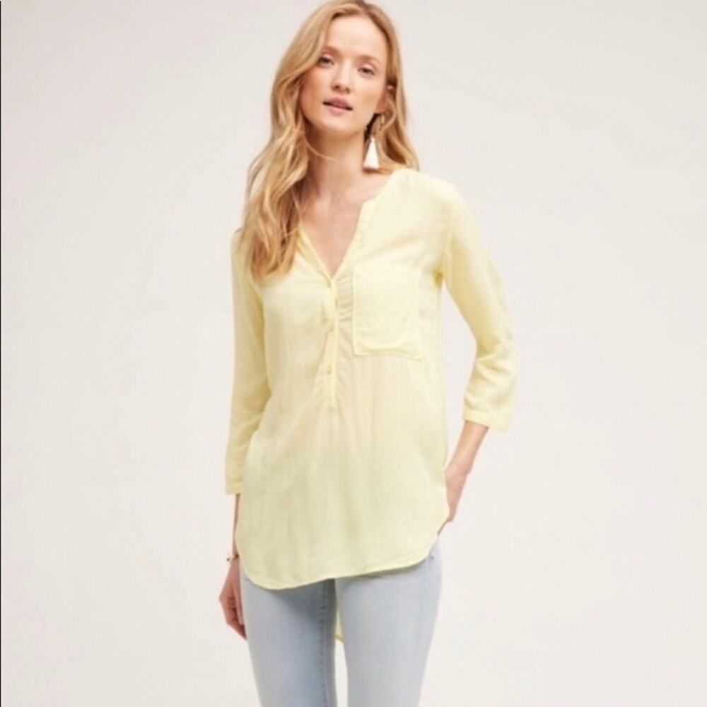Anthropologie Cloth & Stone Light Yellow Tunic